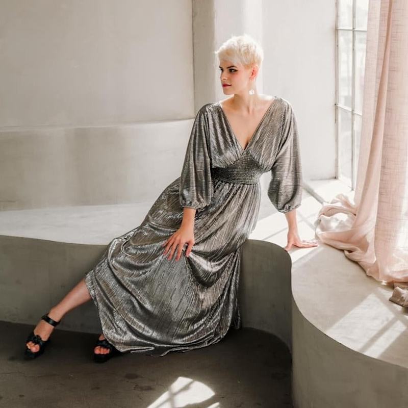Thumbnail of Colla Voce Dress In Liquid Silver image