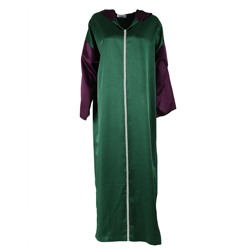 Color Block Dark Purple And Green Kimono With Hoodie | Kith&Kin | Wolf &  Badger