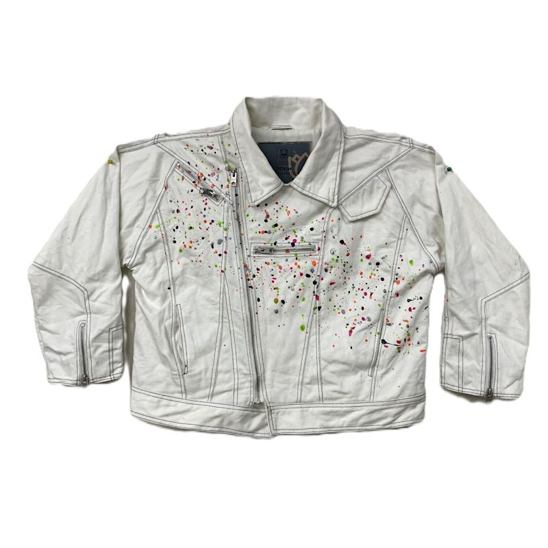 Thumbnail of Color Palette Raw Denim Oversized Multispots Jacket G Six image