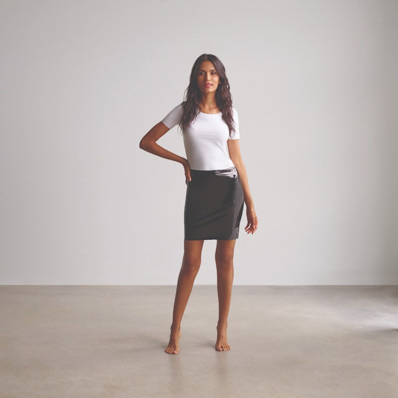 Commando Faux Patent Leather Control Smoothing Mini Skirt
