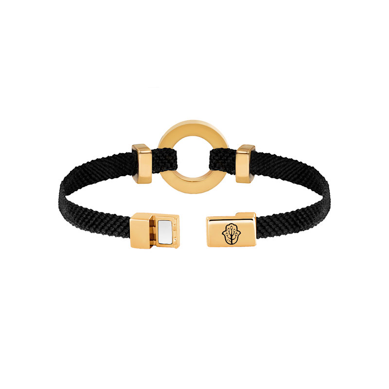 Thumbnail of Constant Protection Black Onyx Karma Circle Men’S Black String Bracelet image
