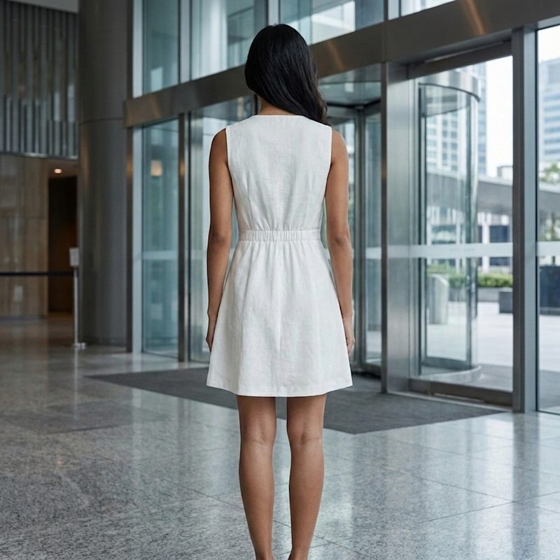 front button mini dress Linen Button-Front Mini Dress