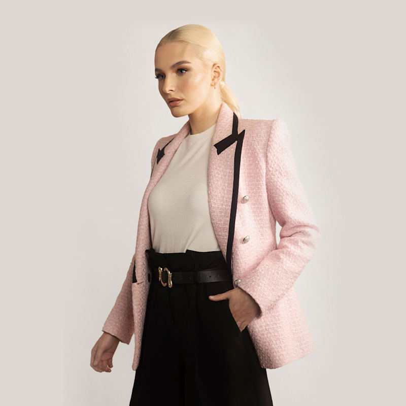 Thumbnail of Contrast Trim Tweed Jacket image