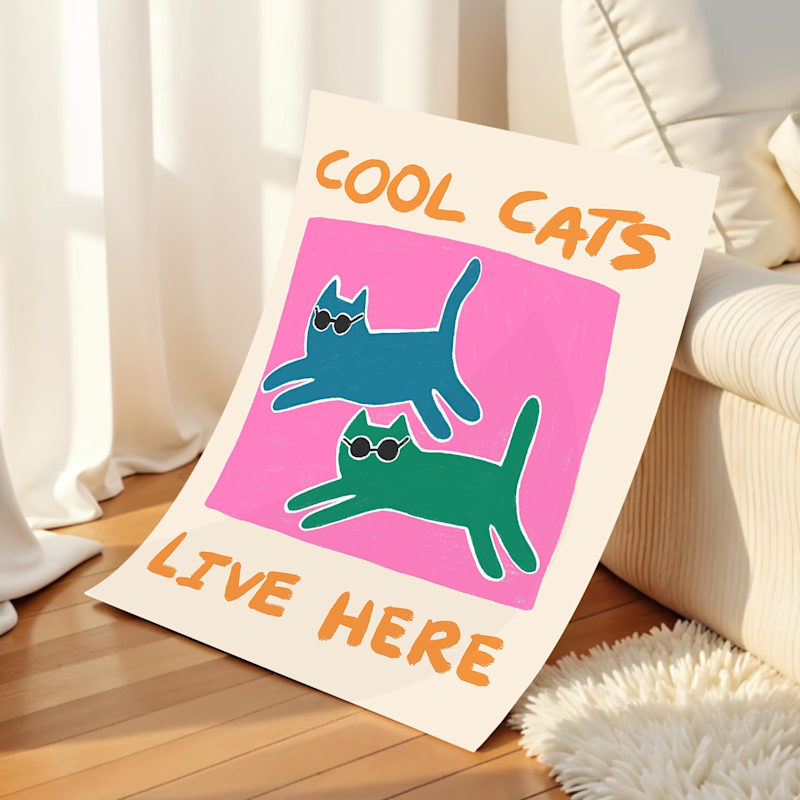 Thumbnail of Cool Cats - Art Print - Large image