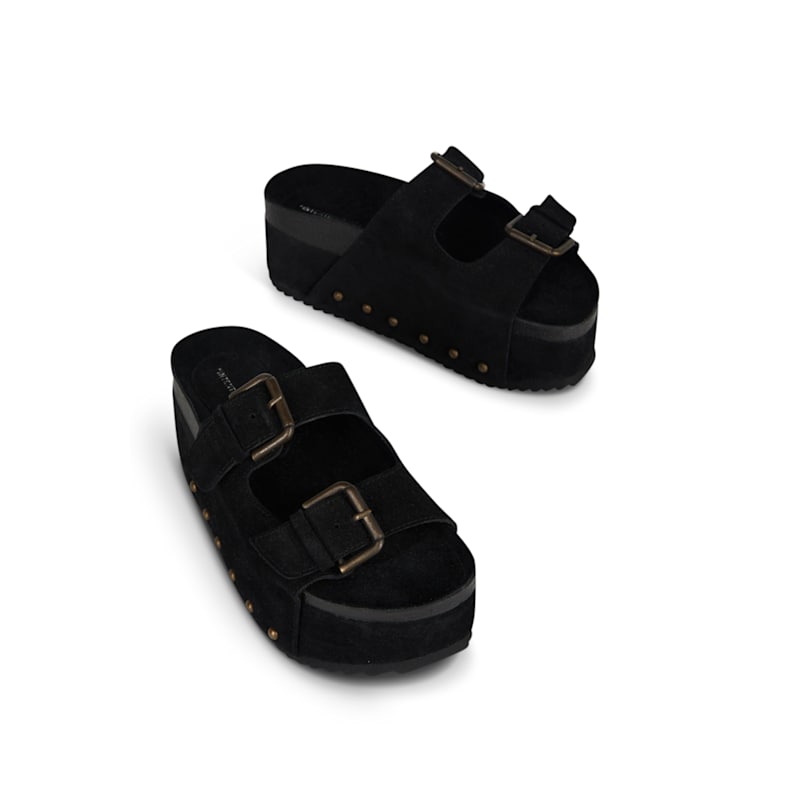 Thumbnail of Cooper-Two Suede Platform Sandal-Black image