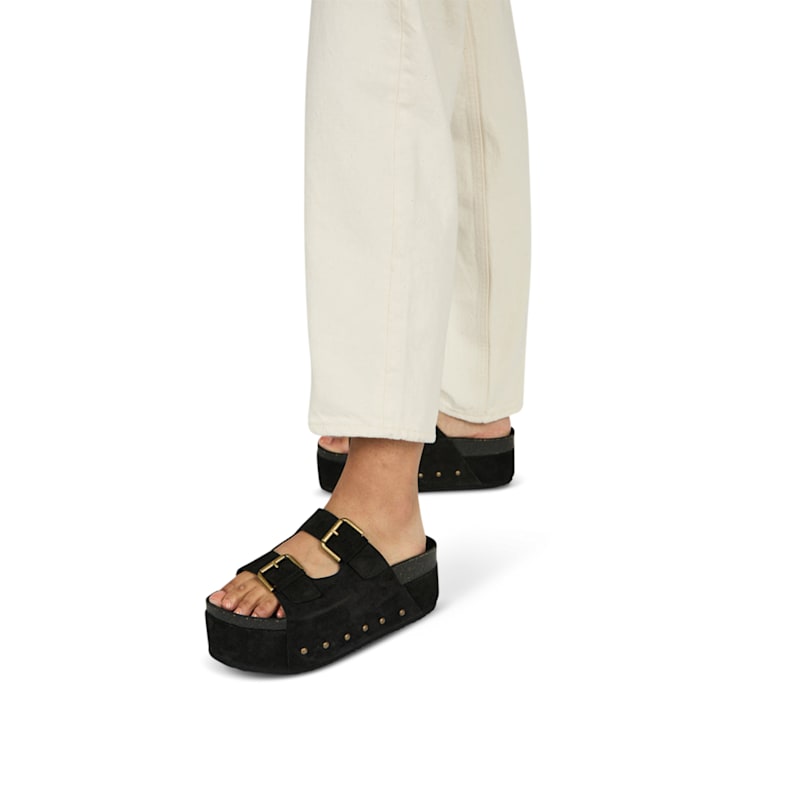 Cooper-Two Suede Platform Sandal-Black by Intentionally Blank