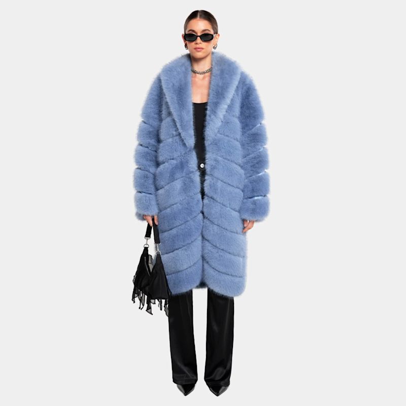 Thumbnail of Copenhagen Blue Faux Fur Coat image
