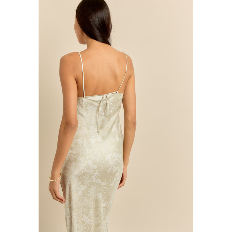Thumbnail of Coral Silk Midi Slip Dress image