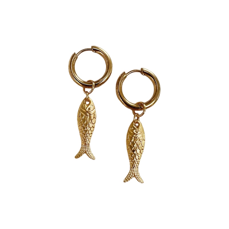 Corfu Gold Fish Earrings sccollection Wolf Badger