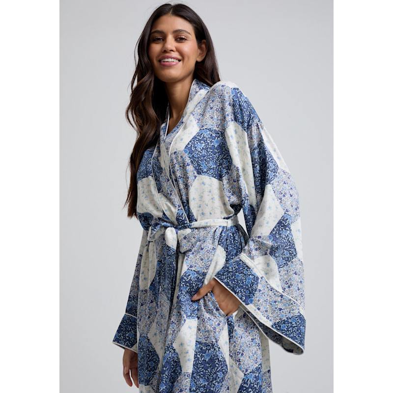 Thumbnail of Corina Aster Patchwork Robe In Blue image