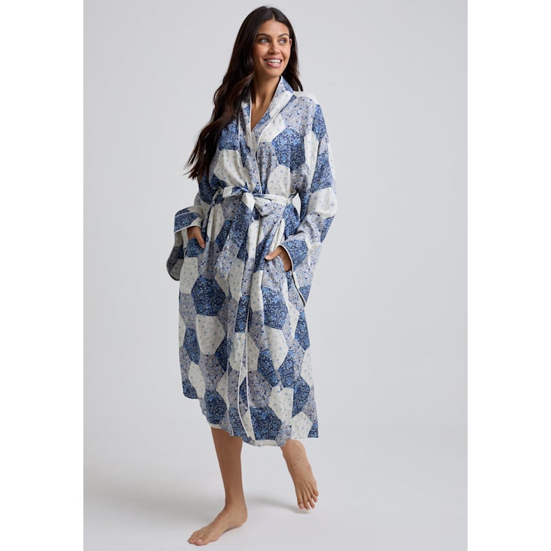 Thumbnail of Corina Aster Patchwork Robe In Blue image