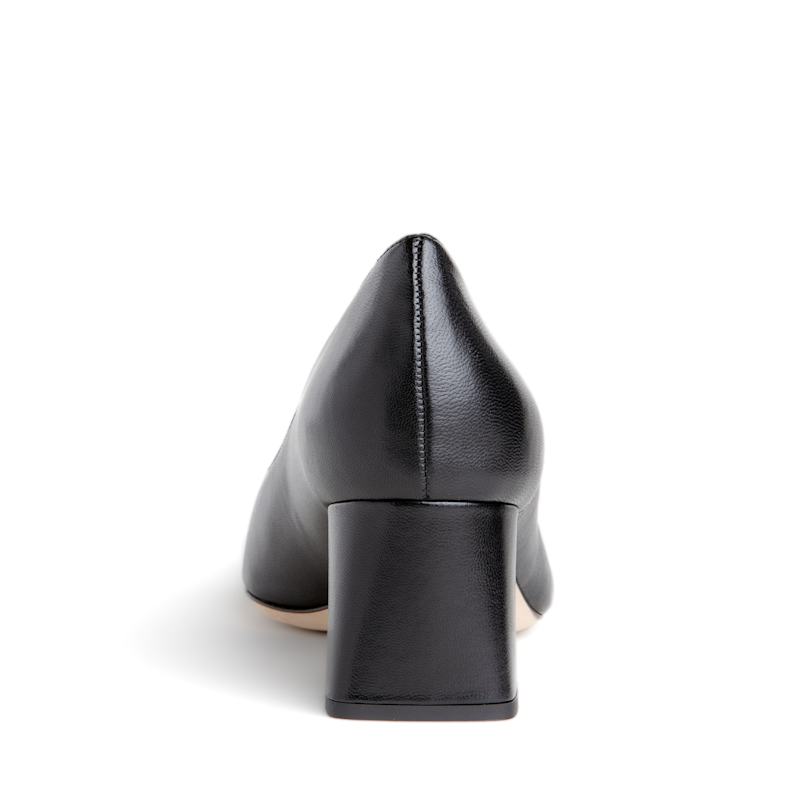 Thumbnail of Corina Comfortable Black Leather Low Heel Pump Work Or Valentine Evening image
