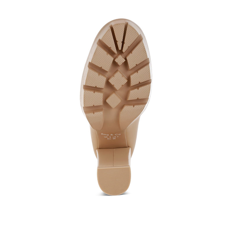 Thumbnail of Corinne Beige Chain Embellished Chunky Loafers image