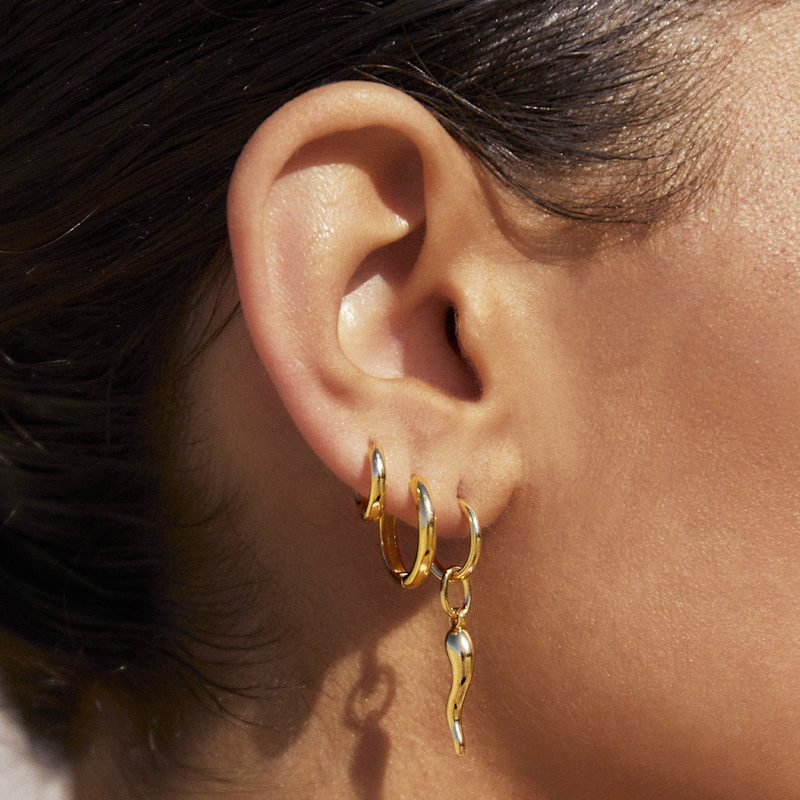 Thumbnail of Cornicello Gold Charm Earrings - Large image