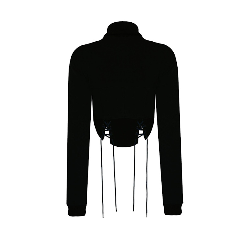 Thumbnail of Corset Detail Navy Blue Sweatshirt image