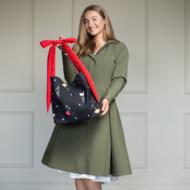 Thumbnail of Cosmic Bloom Bow Tote Bag image