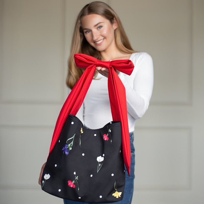 Thumbnail of Cosmic Bloom Bow Tote Bag image