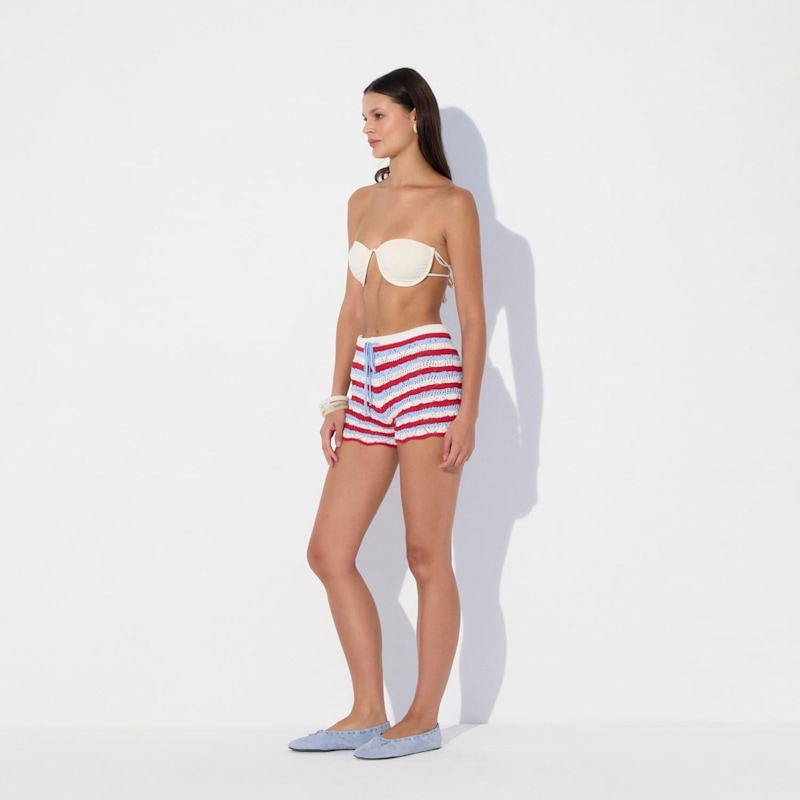 Thumbnail of Costa Striped Beachwear Blue Knit Shorts image