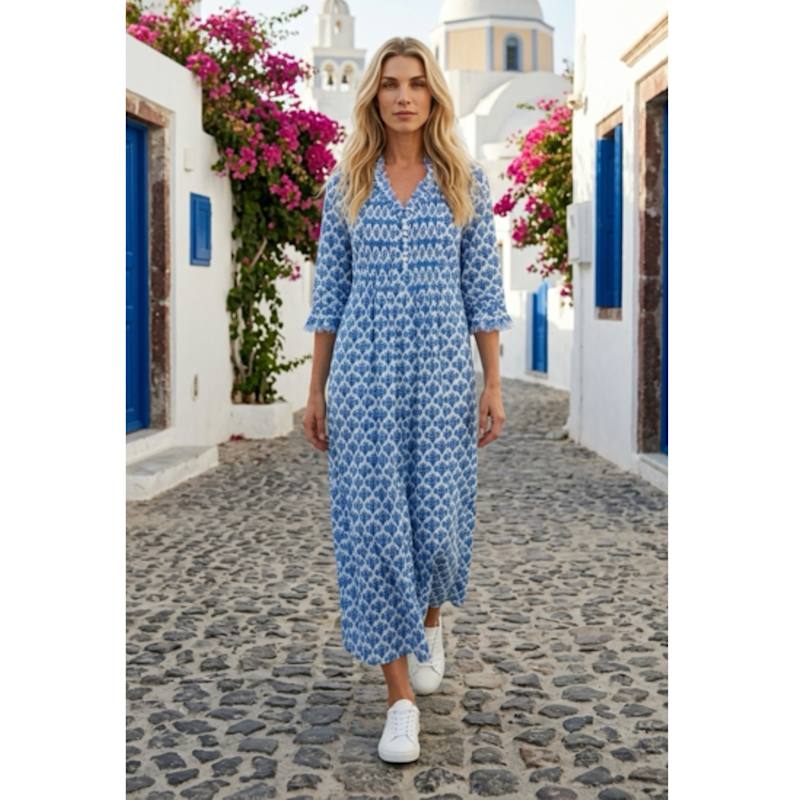 cotton annabel maxi dress Cotton Annabel Maxi Dress In Blue Thistle by At Last