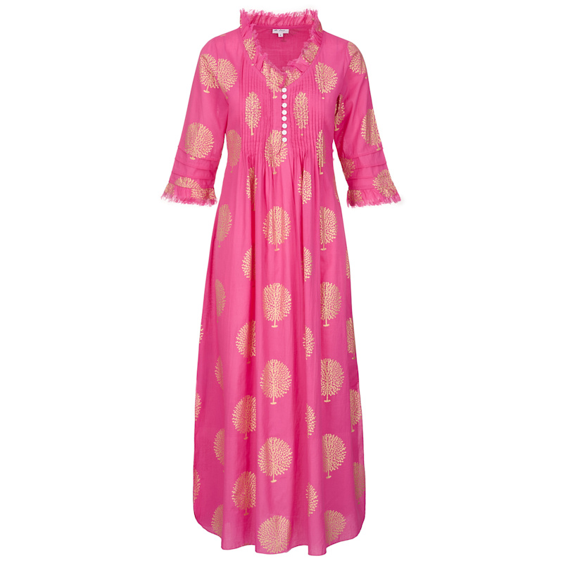 Thumbnail of Cotton Annabel Maxi Dress In Bubblegum Pink & Gold image