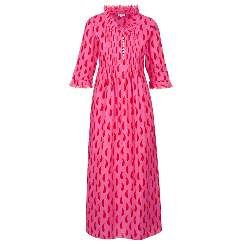 Thumbnail of Cotton Annabel Maxi Dress In Pink  Chilli image
