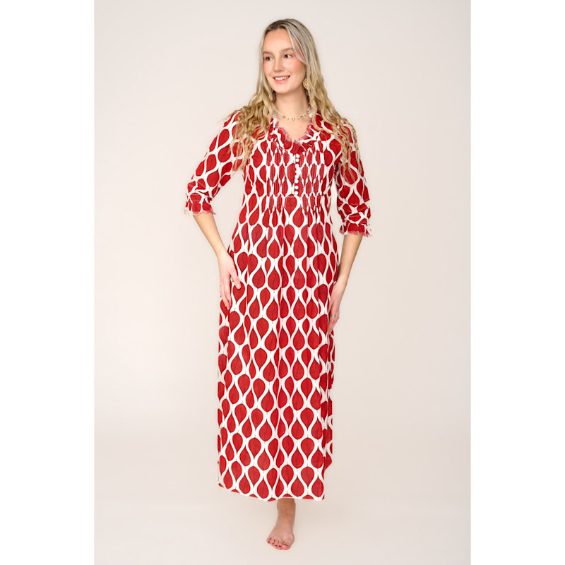 Thumbnail of Cotton Annabel Maxi Dress In Red Leaf image