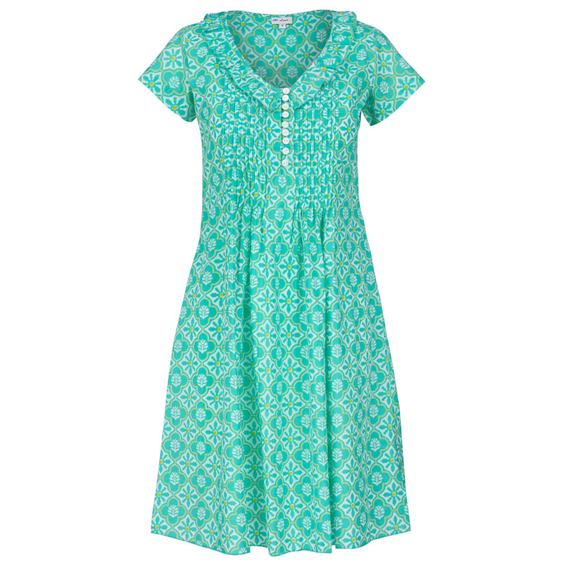 white christmas dresses Brittany Cotton Dress Turquoise – Augustine main image 0