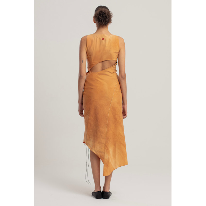 Pcfg Fitted Maxi Dress with Slit Detail - Orange