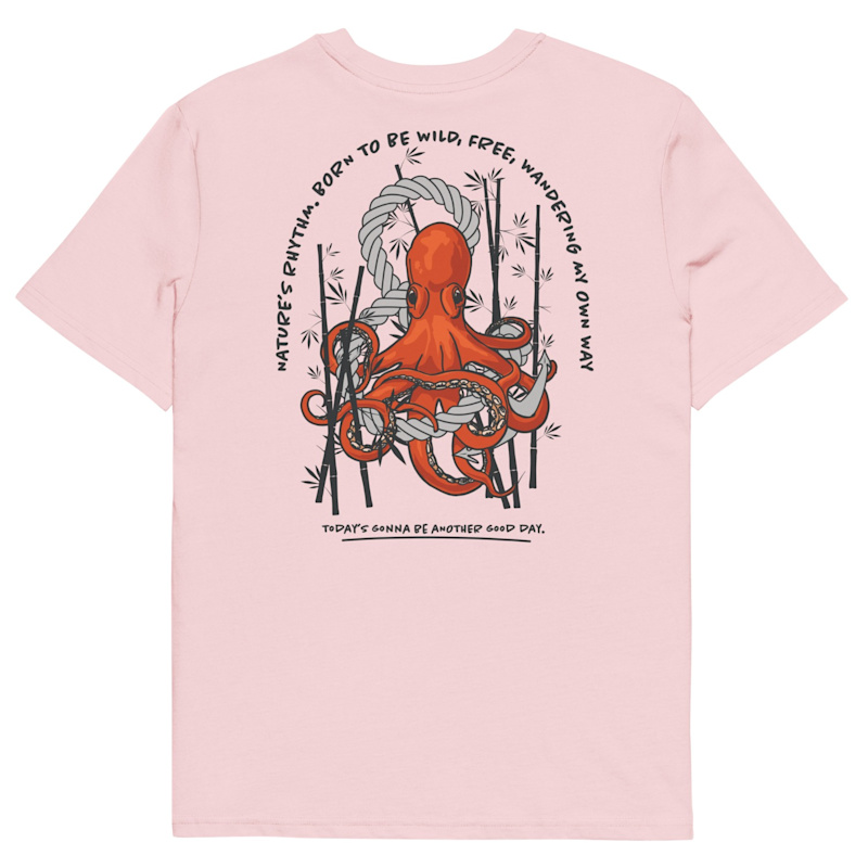 Thumbnail of Cotton Pink Octopus Another Good Day Organic Cotton T-Shirt - Men image