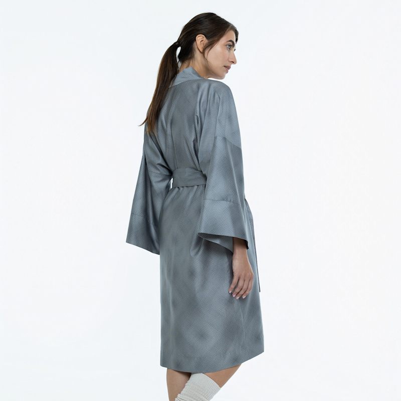 Thumbnail of Cotton Sateen Kimono Robe Mirage Grey image