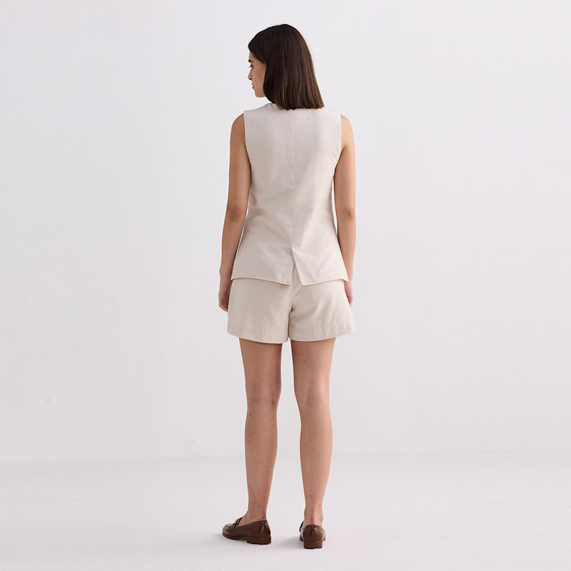 Thumbnail of Cotton Tweed Vest Jacket In Cream image