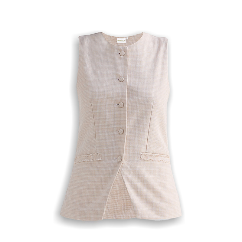Thumbnail of Cotton Tweed Vest Jacket In Cream image