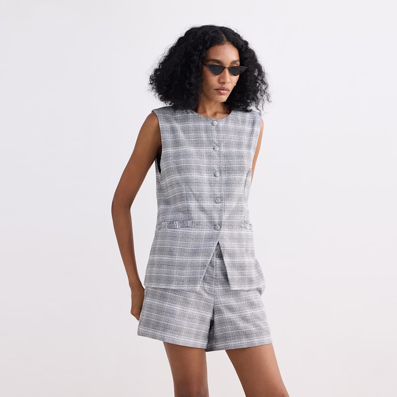 Thumbnail of Cotton Tweed Vest Jacket In Grey image