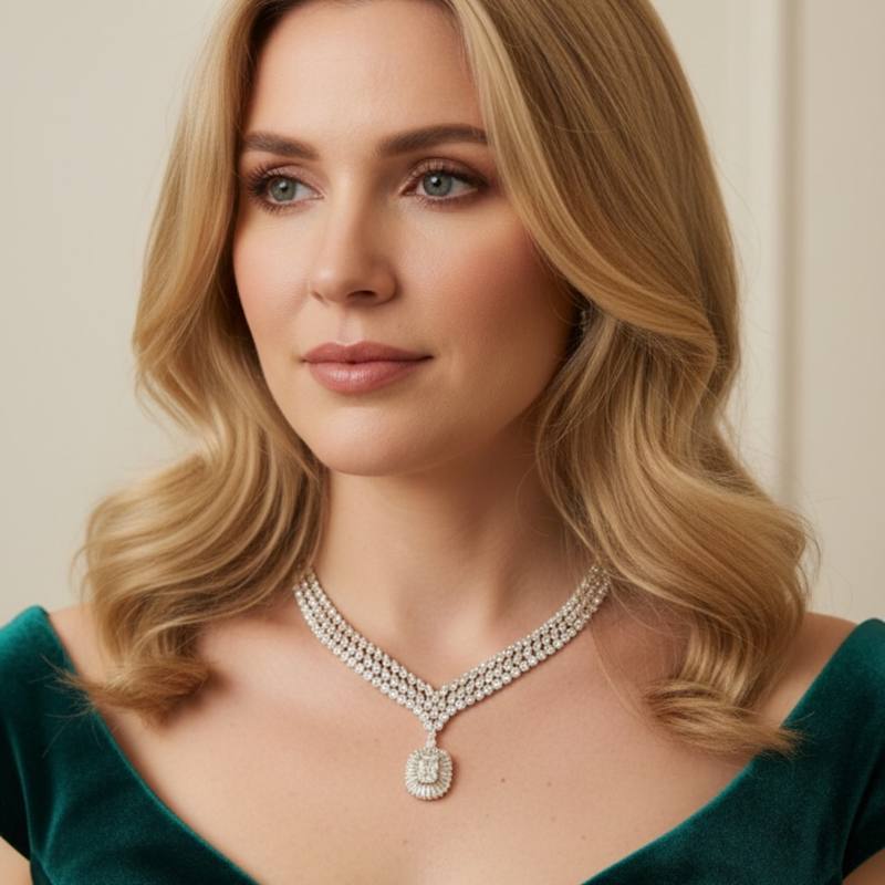 Thumbnail of Countess Statement Moissanite Necklace Gold image
