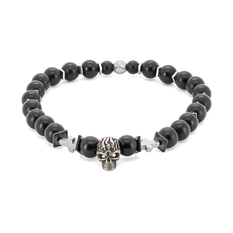 Onyx Skull Clasp Bracelet main image 0
