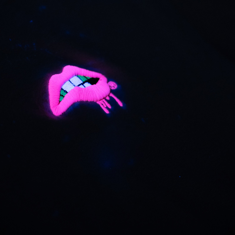 Thumbnail of Lips Beanie / Neon Pink Lips image