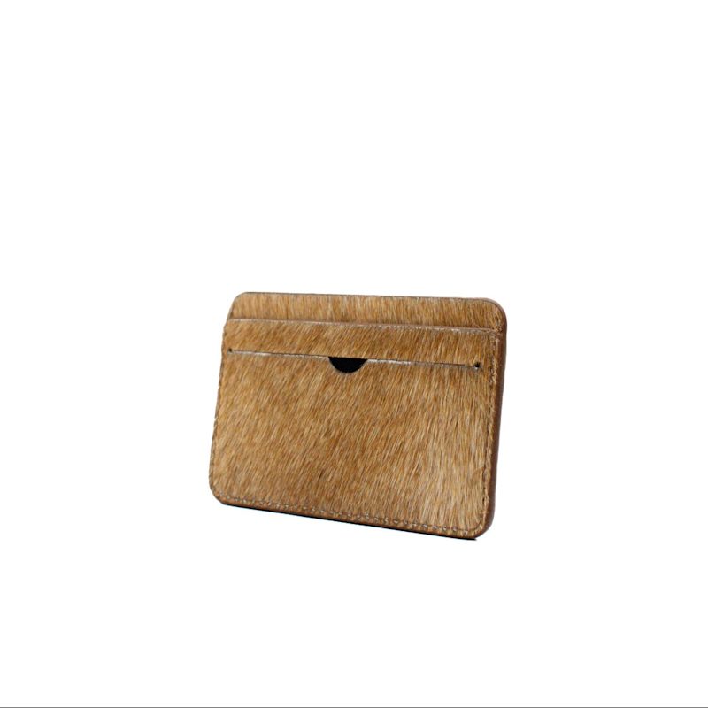 Thumbnail of Hair-On Hide Leather Cardholder – Slim Cowhide Wallet image