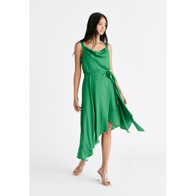 Thumbnail of Cowl Neck Dress In Green image