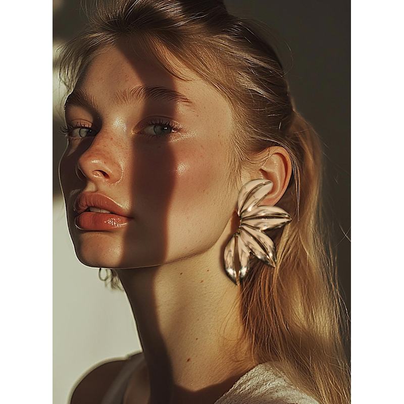 Thumbnail of Cowrie Earrings – Sculptural Recycled Brass Earrings Inspired By Shells image