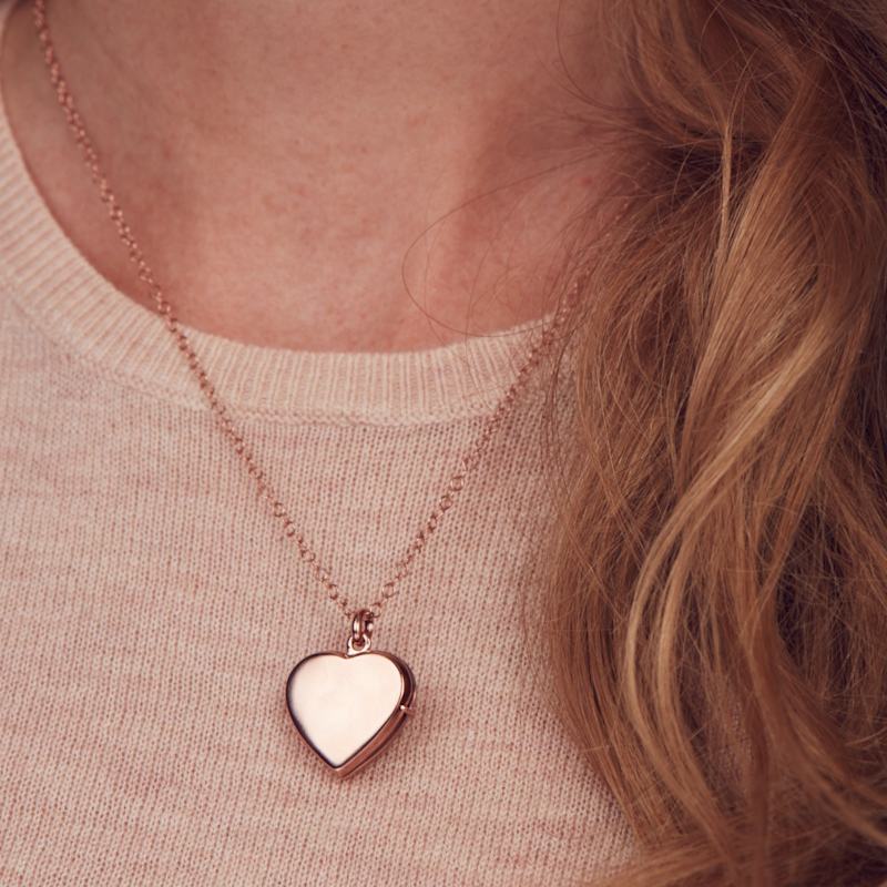 Thumbnail of Rose Gold Plated Heart Locket Necklace image