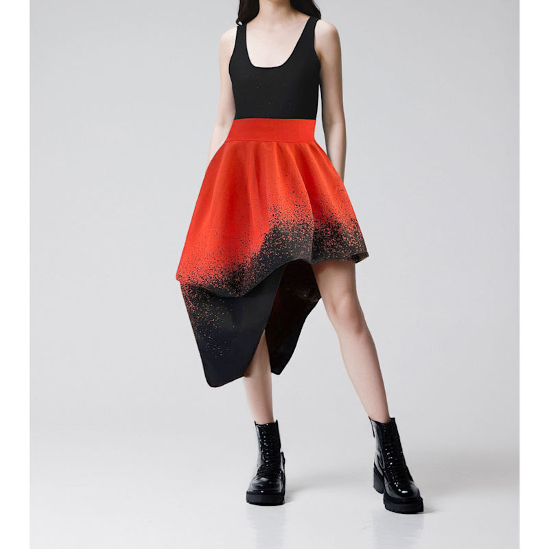 Crazy Brain Midi Skirt In Cape - Oragne | ARTO. | Wolf & Badger