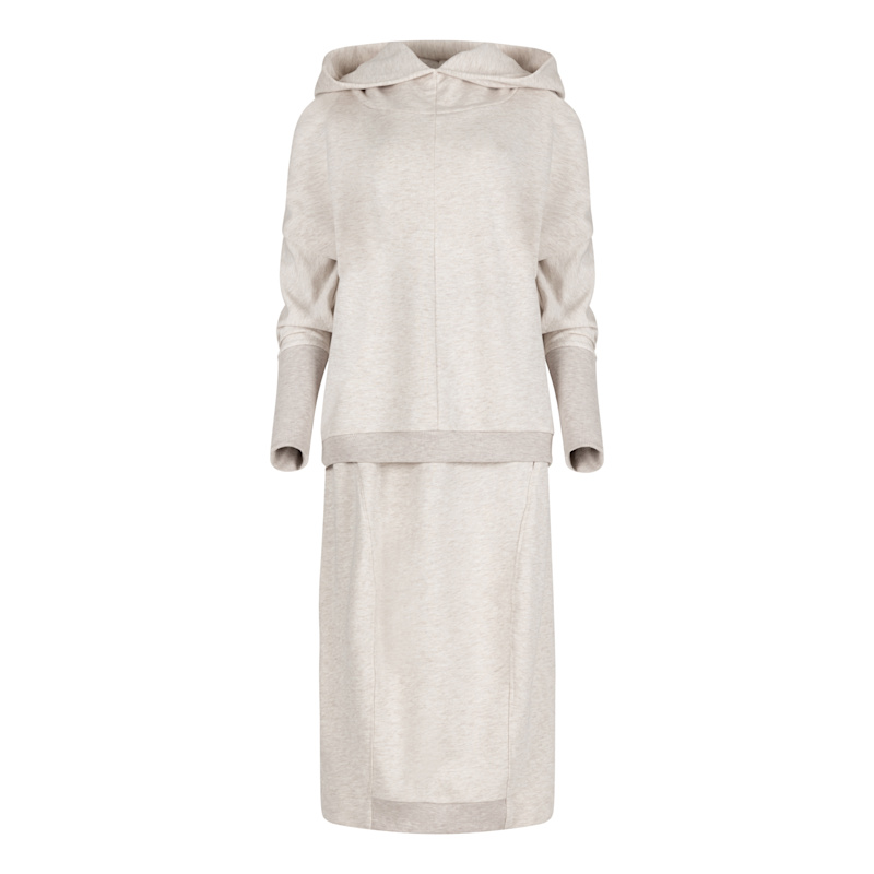 Cream Hoodie Skirt Sweatsuit Set Clothes By Locker Room Wolf