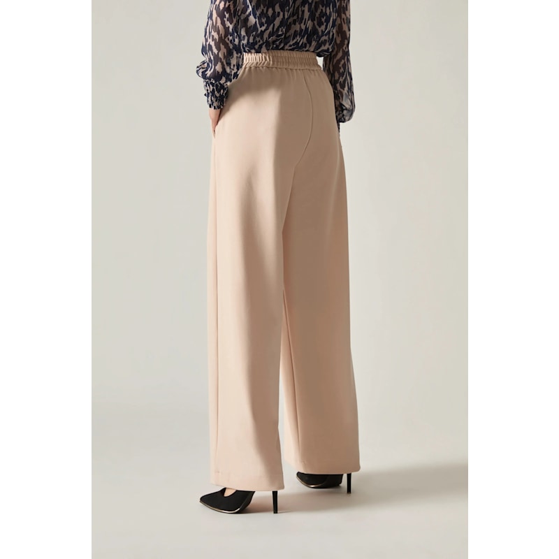 Thumbnail of Cream Wide Leg Suit Trousers image