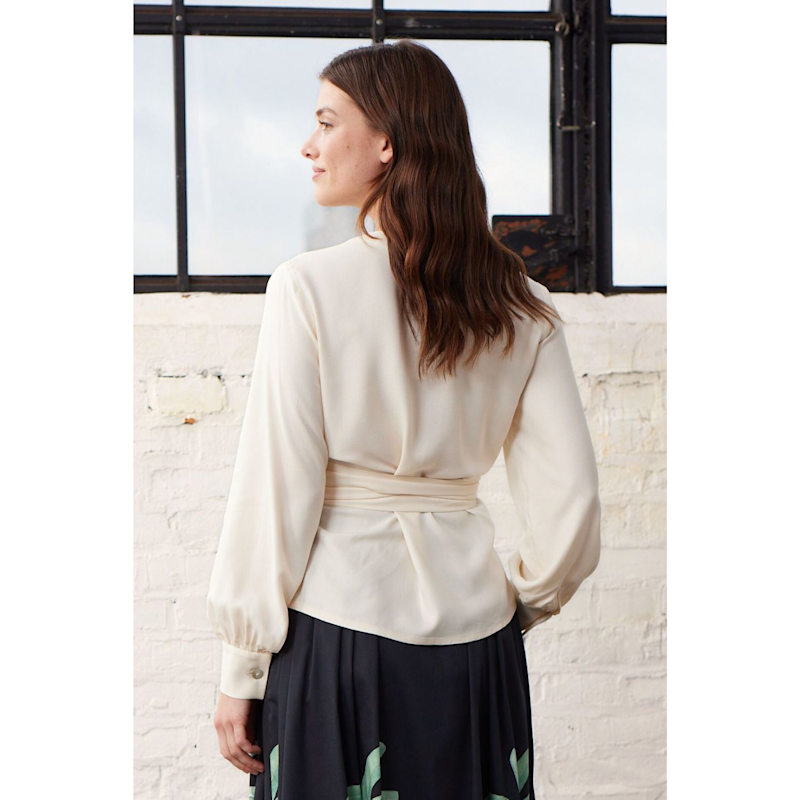 Thumbnail of Cream Wrap Blouse image