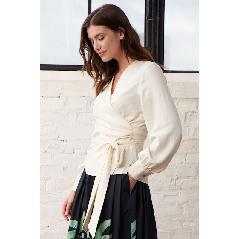 Cream Wrap Blouse | Marianna Déri | Wolf & Badger