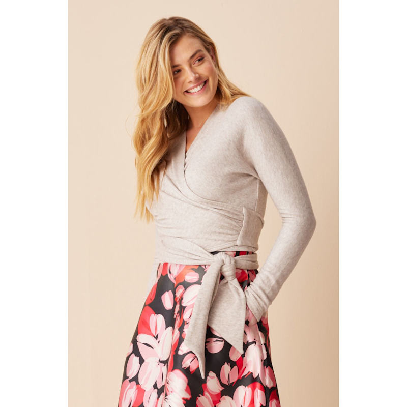 Thumbnail of Creme Knitted Wrap Top image