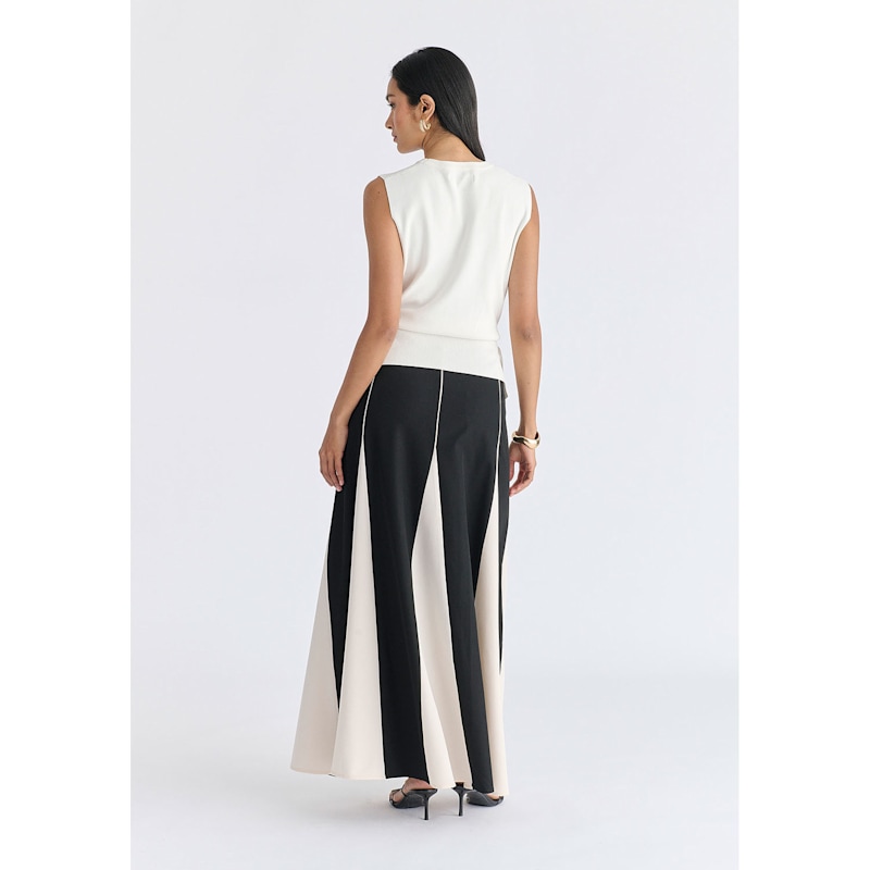 Thumbnail of Crew Neck Wrap Front Knit Top In White image