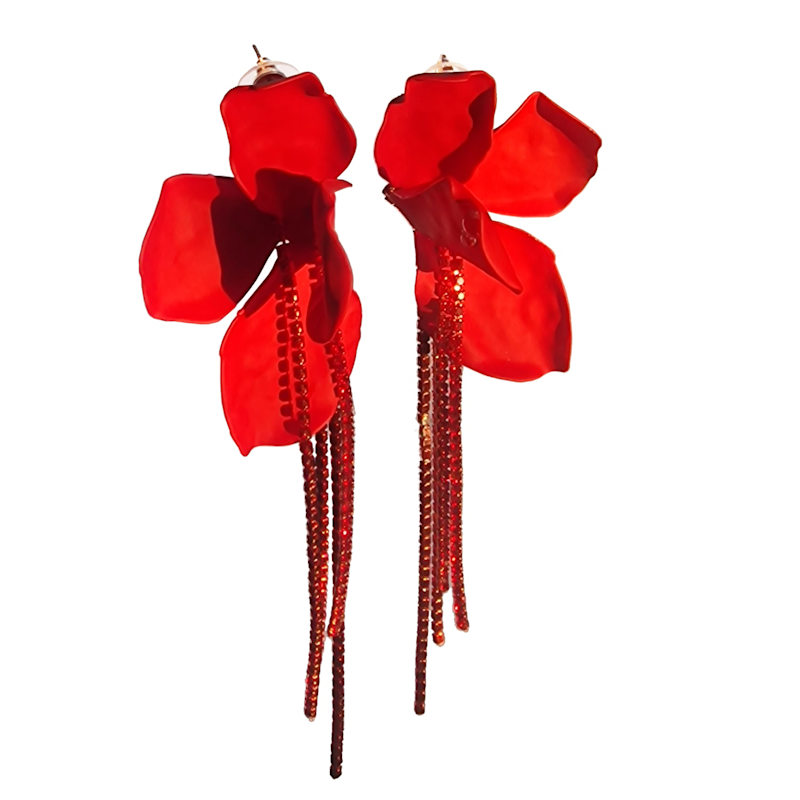 Thumbnail of Crimson Blossom Earrings image