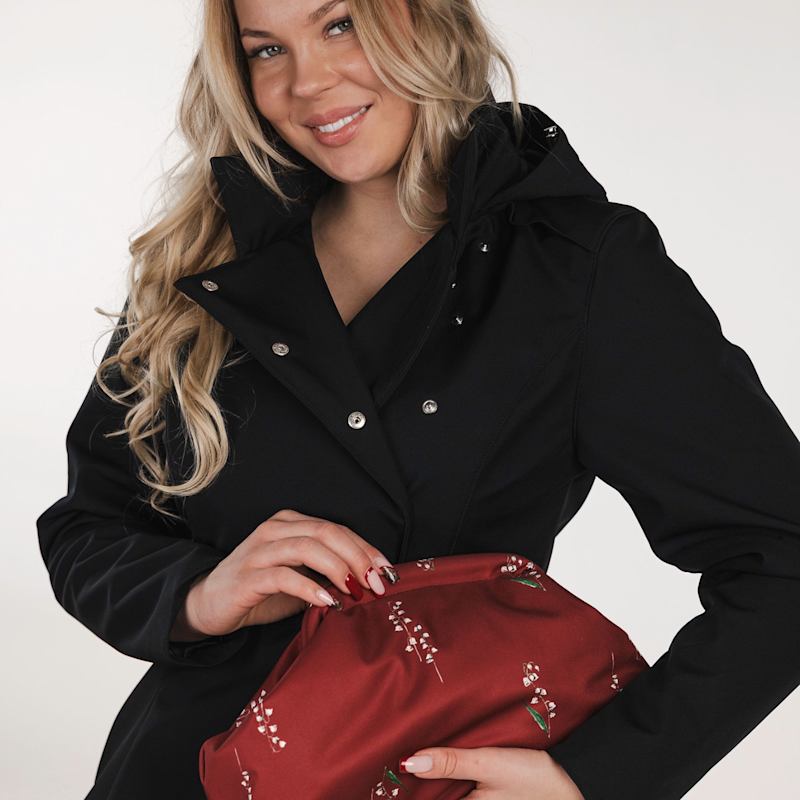 Thumbnail of Crimson Red Floral Clutch Bag image