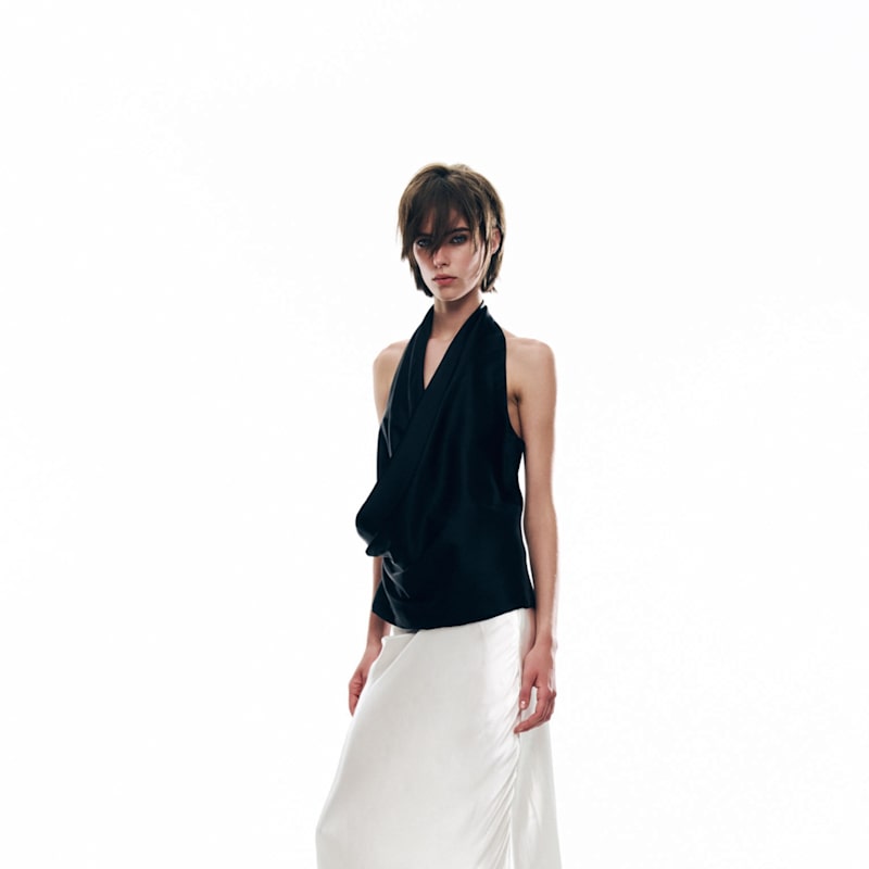 Thumbnail of Draped Halterneck Top in Black image